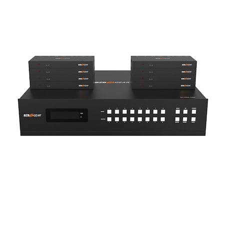 Bzbgear 8x8 4K UHD HDMI/HDBaseT/Audio Matrix Switcher with 2-Way IR/ARC/Ethernet/IP and RS-232 Control BG-UM88-100M-KIT